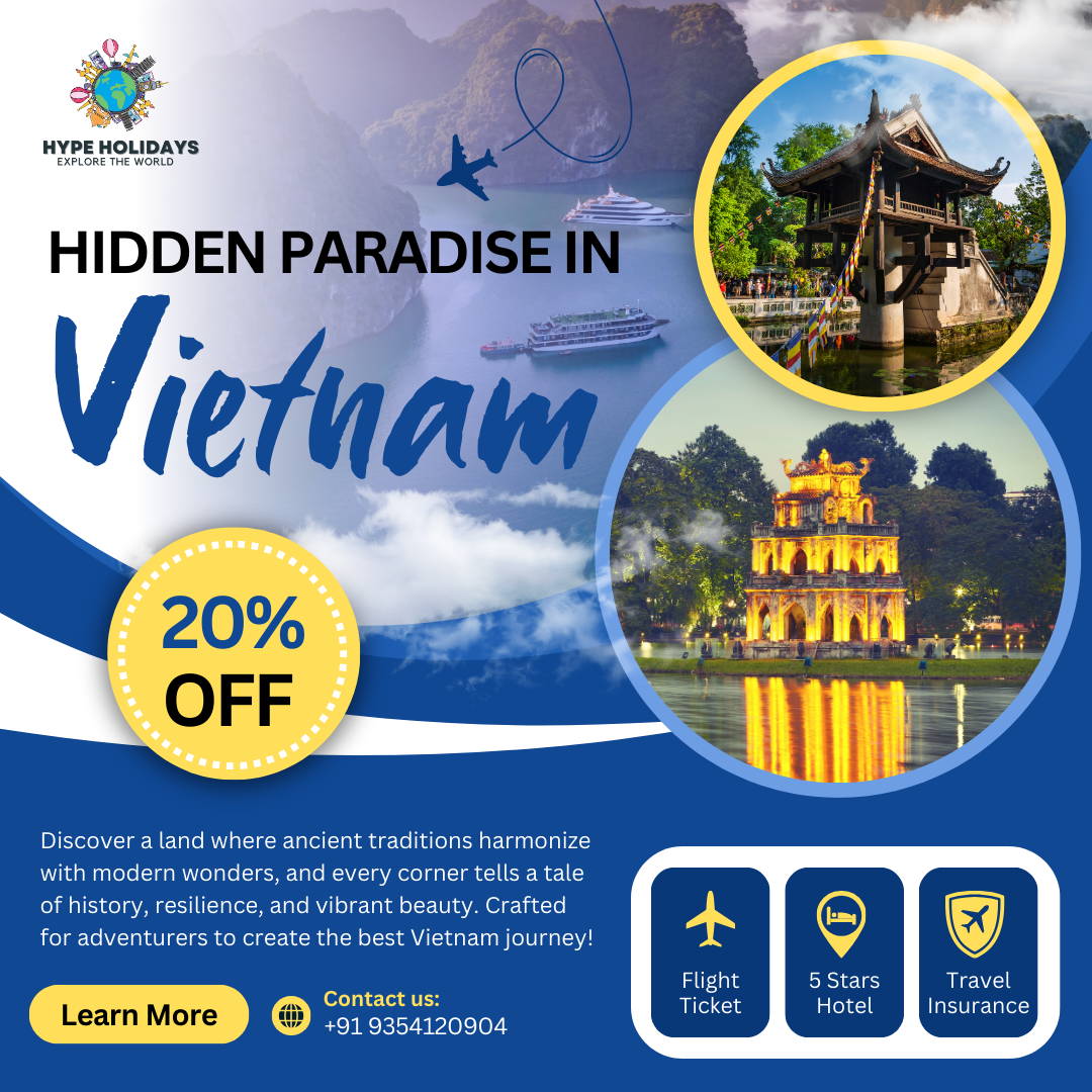 Blue and Yellow Modern Travel Promotion Instagram Post